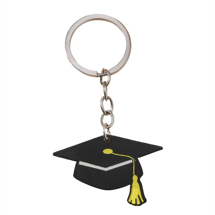 Teachers Day Gift Keychain Graduation Decorations 2025 Bus Book Wood Pendant Bag Charms Tassel Key Chains for Best Friends Gifts Good Vibrations