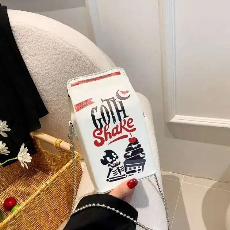Printed Graffiti Small Square Bag Fashion Cool Crossbody Bag Funny Box Shoulder Bag For Girls Good Vibrations
