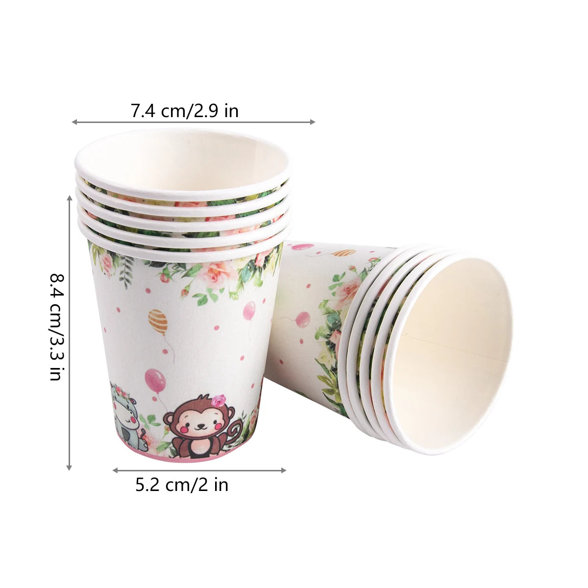 Pink Jungle Safari Birthday Decorations Animal Disposable Tableware Forest Woodland Baby Shower for Girl Birthday Party Supplies Good Vibrations