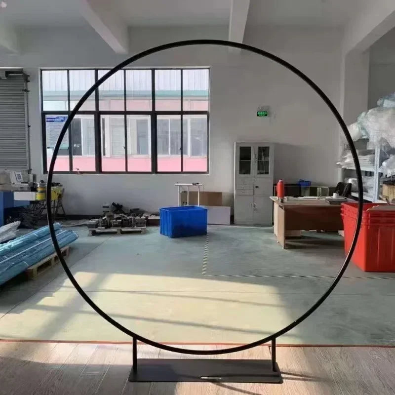 7ft(210cm) Wedding Decoration Backdrop Stand Round Photography Backdrops Outdoor Background Frame Balloon Arch Collapsible Shelf Good Vibrations