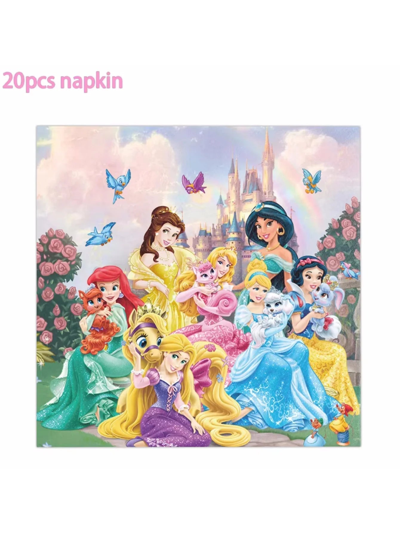 1/10/20pcs Princess Birthday Party Supplies Decor for Woman Princess Birthday Plates Paper Cups Princess Tablecloth Party Good Vibrations