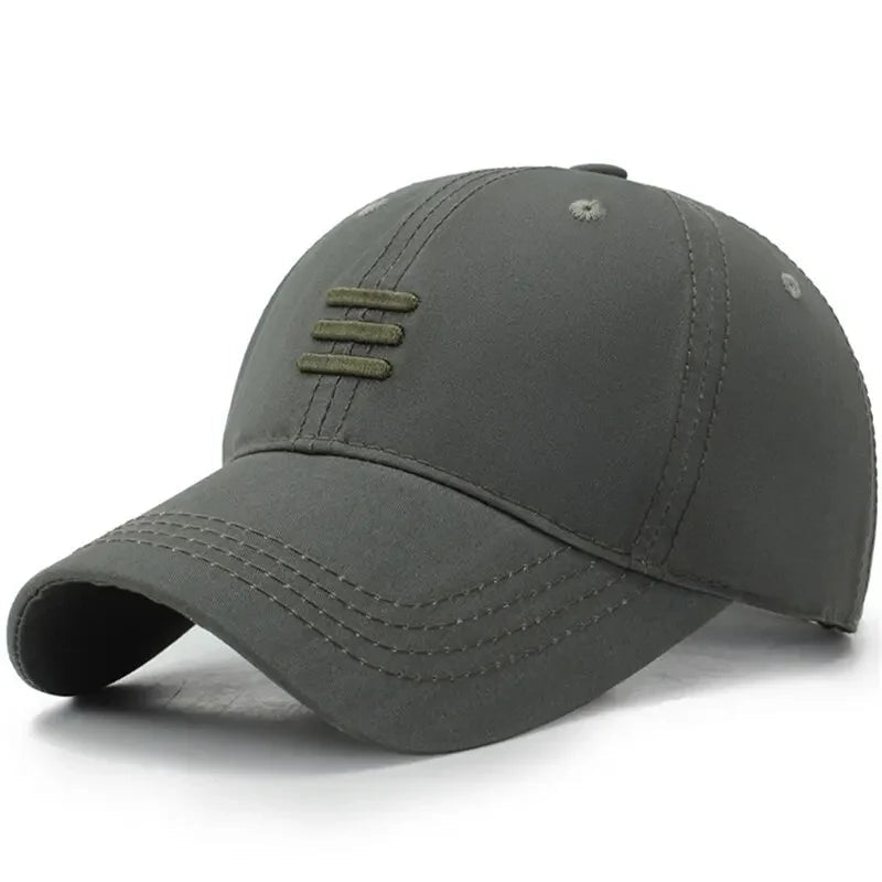 Three Horizontal Lines Embroidery Baseball Caps Spring and Autumn Outdoor Adjustable Casual Hats Sunscreen Hat Good Vibrations