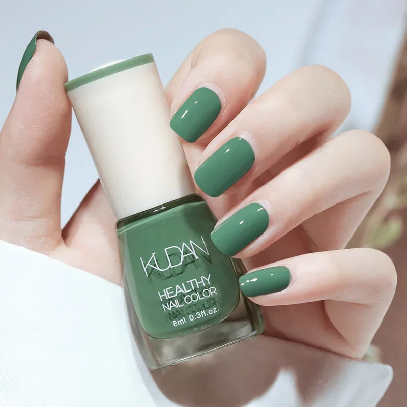Nail Polish Without Baking Lamp White Fine Glitter Non-baking Non-peel Transparent Shiny Oil Base Coat Nude Nail Polish Good Vibrations
