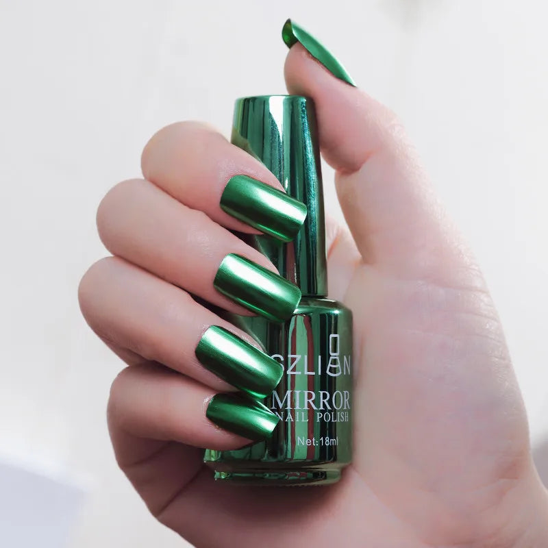 Mirror Effect Metallic Nail Polish Purple Rose Gold Silver Nail Art Polish for Nails Manicure Lacquer Decoration Good Vibrations