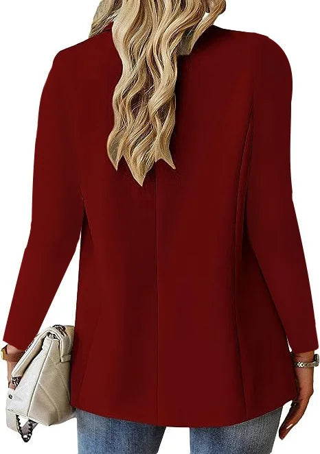 Women's Oversized Blazer Jacket Business Suit Coat Lapel Long Sleeve Solid Button Casual Elegant Coat Trendy Loose Outwear Good Vibrations