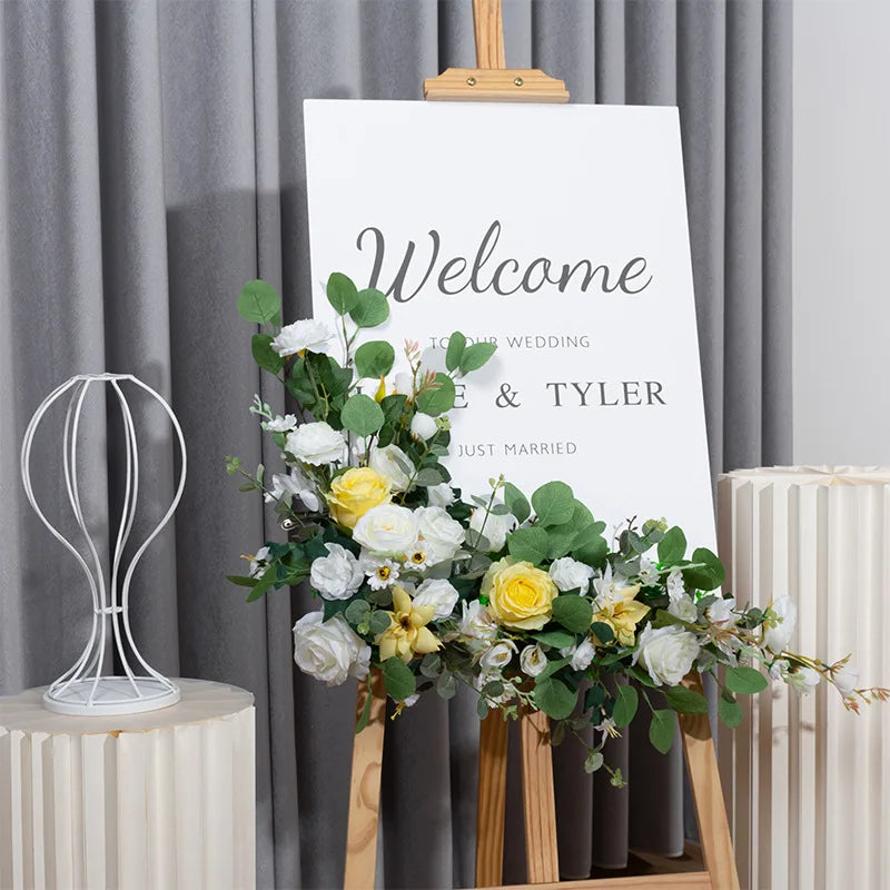 Artificial Flower For Wedding Welcome Sign Decoration Window Hall Exhibition Decor Photo Props Flower Backdrop Party Arrangement Good Vibrations