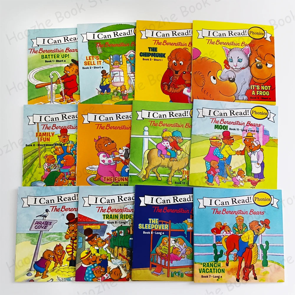 12 Books The Berenstain Beans I Can Read Phonics Short Vowel Long Vowel Learning Story Pocket Book Montessori Bedtime Reading Good Vibrations
