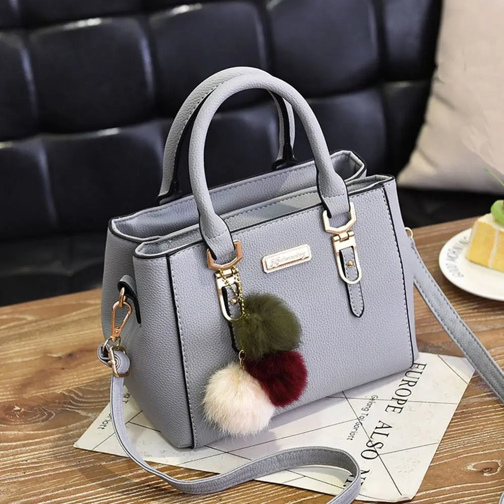 PU Leather Ladies HandBags Women Vintage Purse Plush Tassel Messenger Bags Tote Boston Shoulder Crossbody Bag Large Capacity Good Vibrations