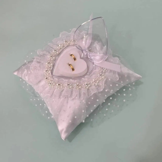 Wedding Ring Pillow - Elegant Ring Bearer Cushion for Bride and Groom's Ceremonial Exchange Good Vibrations