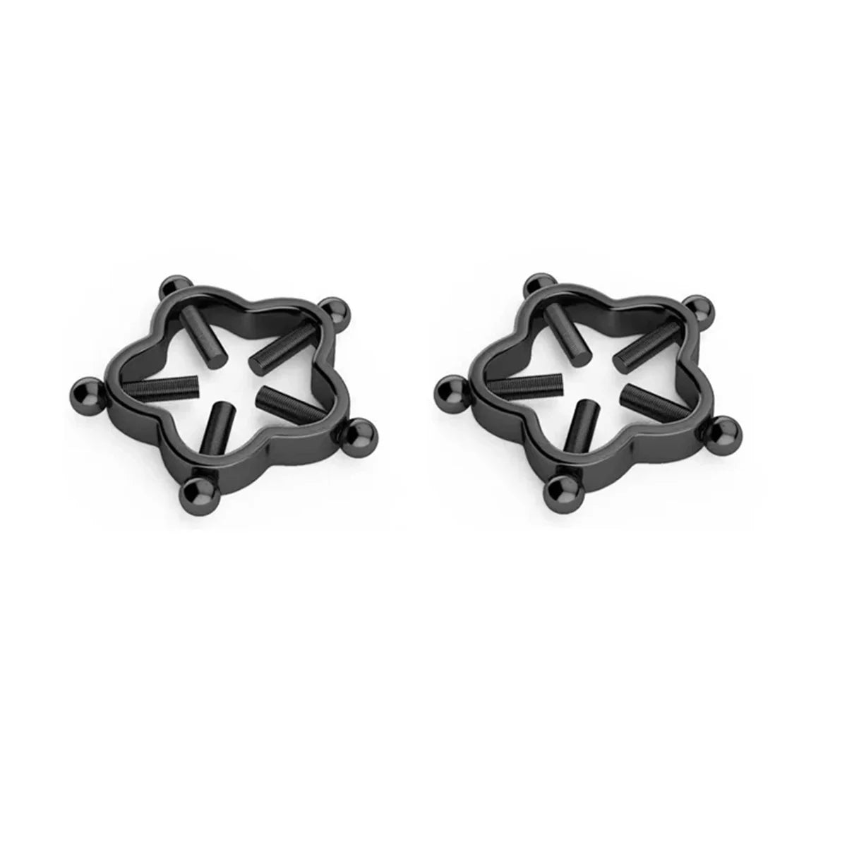 2Pcs 316L Stainless Steel Adjustable Nipple Rings for Women, Star Shaped Flower Shaped Clip On Nipple Ring Fake Piercing Jewelry Good Vibrations Adult Super Store