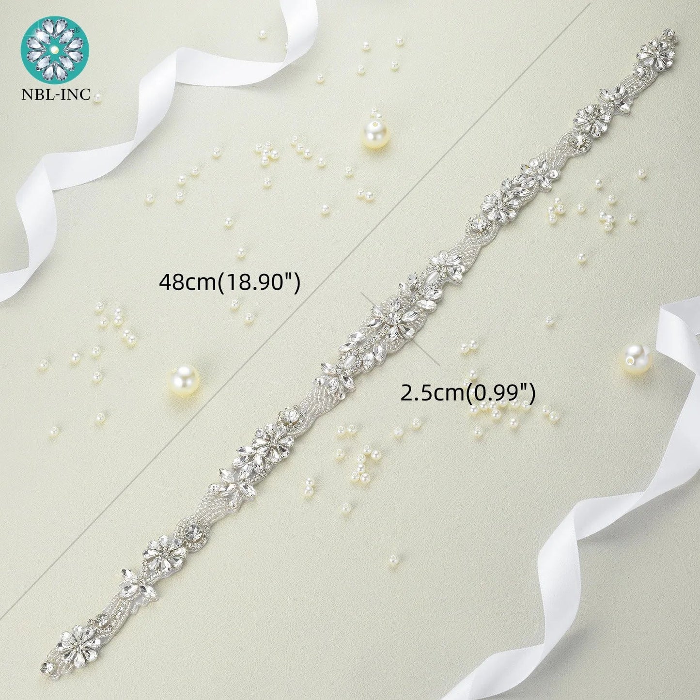 (1PC) Silver Rhinestone crystal iron on applique belt iron on wedding beaded bridal trim for wedding dresses clothing WDD0209 Good Vibrations