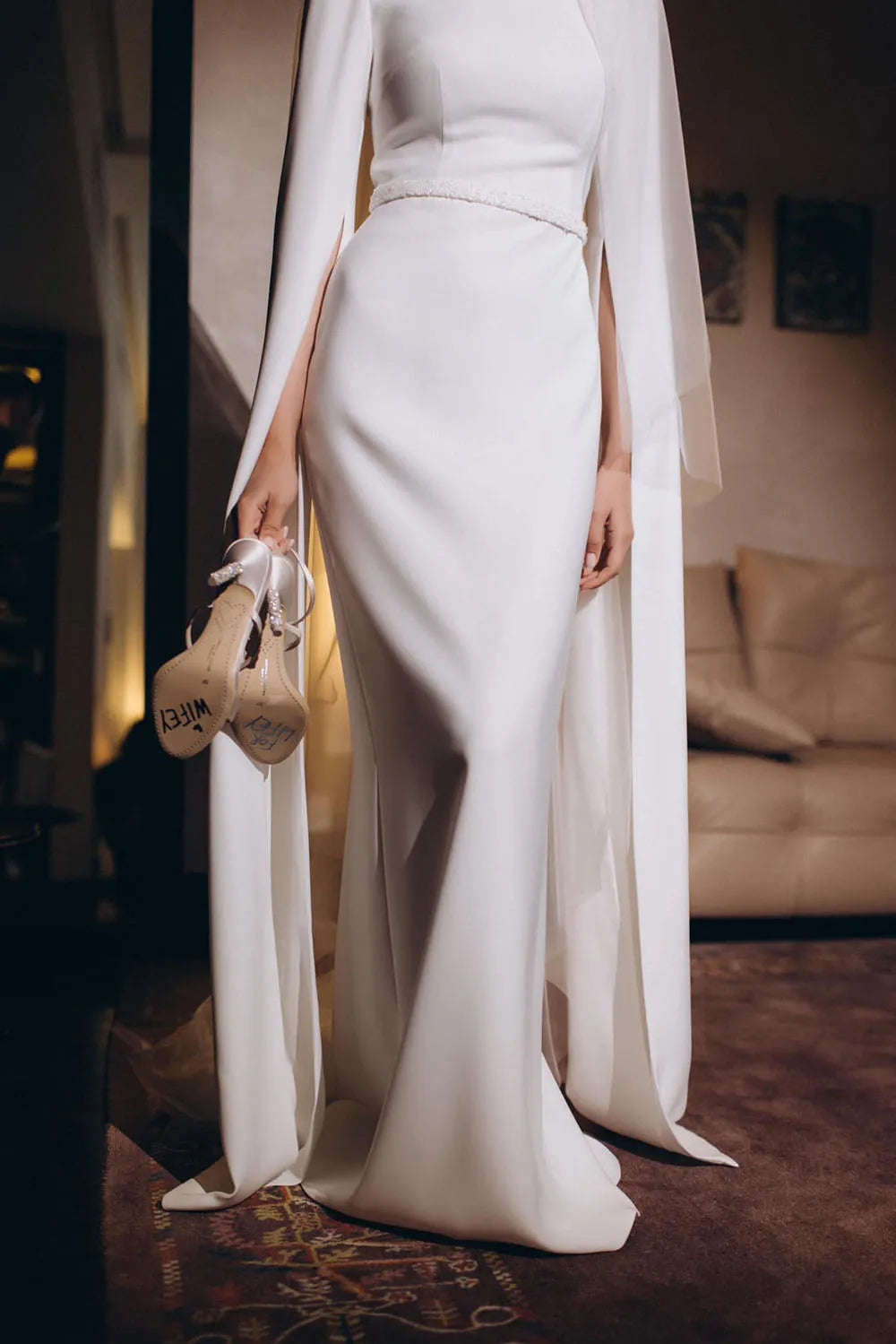 Muslim Modest Wedding Dress Elegant Brides Women Belt Crepe Sleeve Bride Dress Mermaid Wedding GownCustomized vestidos de novia Good Vibrations