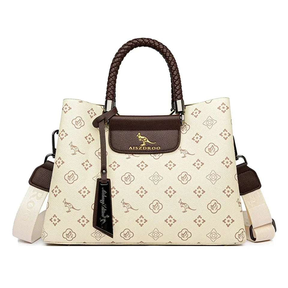 Elegant Women's Handbag Unique Handle Design Featuring a Stylish Pattern Spacious Interior  Adjustable Strap Functionality Good Vibrations