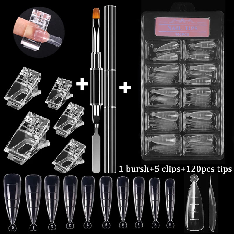 100Pcs/Box Nail Tips Full Set Acrylic Fake Finger UV Gel Polish Quick False Nails Tip Manicure Tools Nail Art DIY Tools Kit Good Vibrations