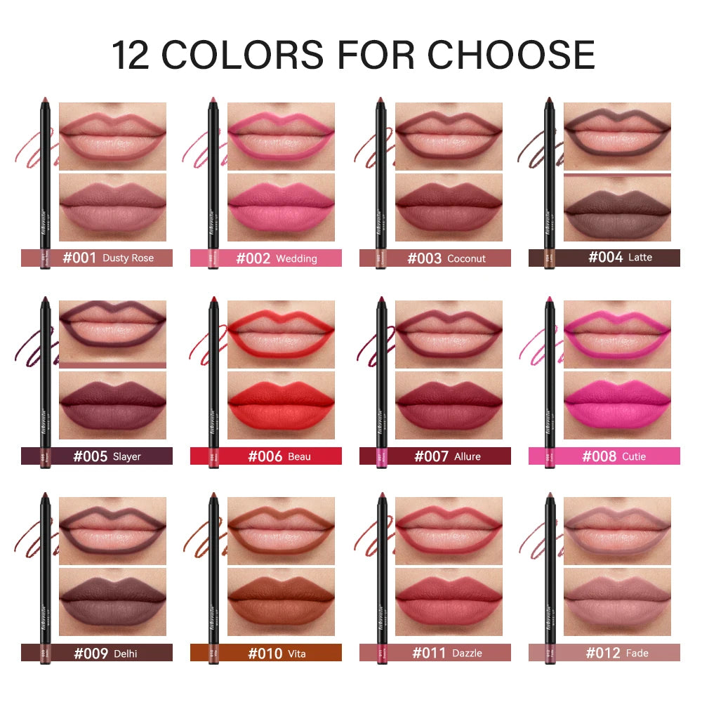 Lip Liners Pencil Eyeliner Lips Original Makeup Long Lasting Lip Liner Set Lipliner Pencil Waterproof Cosmetics Brown Lipstick Good Vibrations