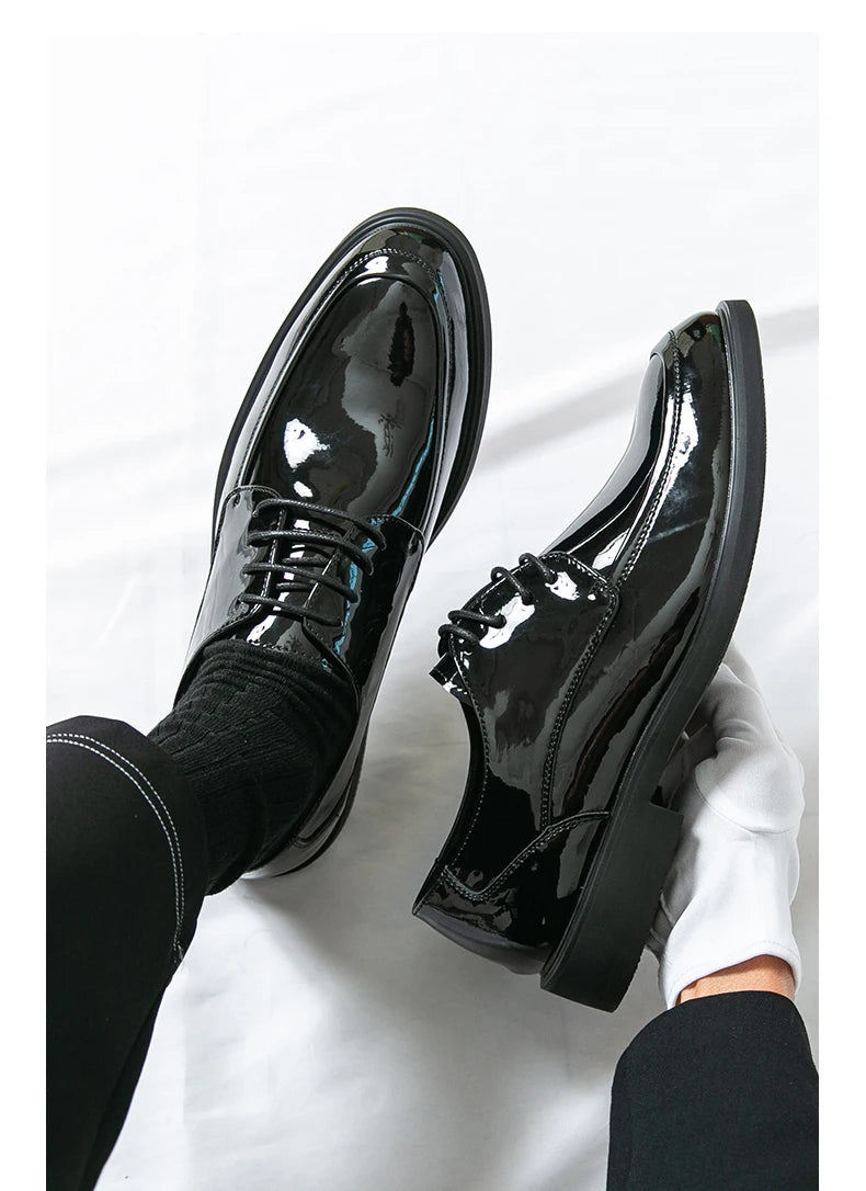 Men's Formal Dress Shoes Elegant Casual Business Luxury Italian Leather Skin Male Social Shoes Original