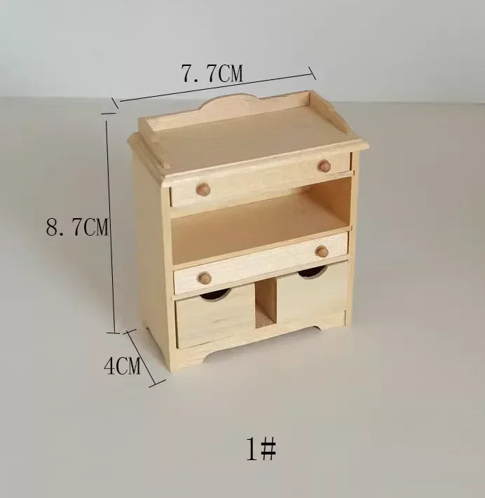 1:12  Miniature Dollhouse Furniture Model Play House Toy Cabinet Wooden Clamshell Desk New Diy Miniature Dollhouse Accessories Good Vibrations