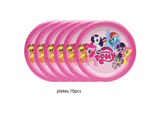 My Little Pony themed children's birthday party supplies, girls' first birthday tablecloth, tableware, paper cups, flag-raising Good Vibrations