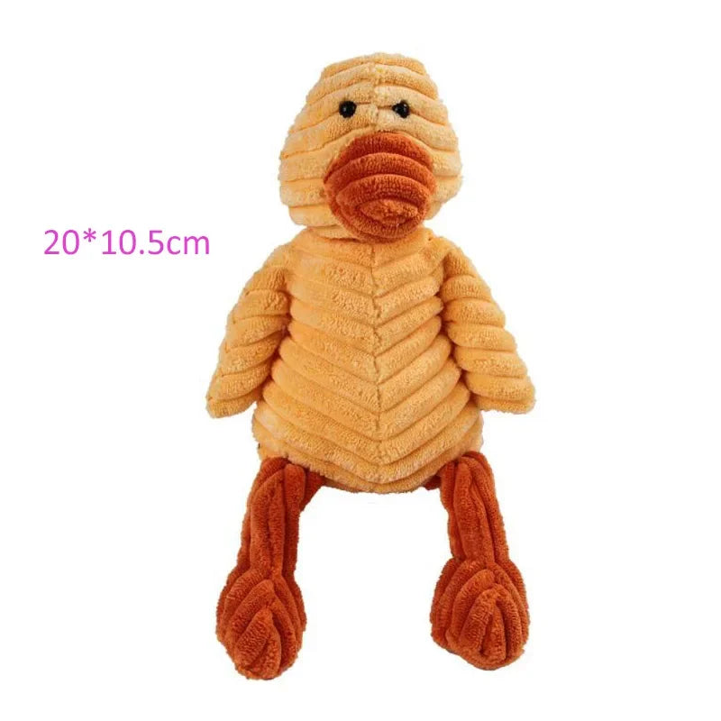 Plush Dog Toy Animals Shape Bite Resistant Squeaky Toys Corduroy Dog Toys for Small Large Dogs Puppy Pets Training Accessories Good Vibrations