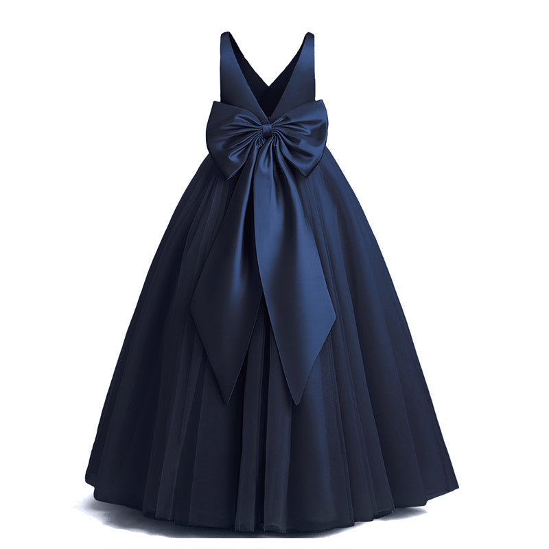 Girl Long White Bridesmaid Dresses For Wedding Prom Gown Big Bow Girls Party Dress Kids First Communiom Formal Evening Vestidos Good Vibrations