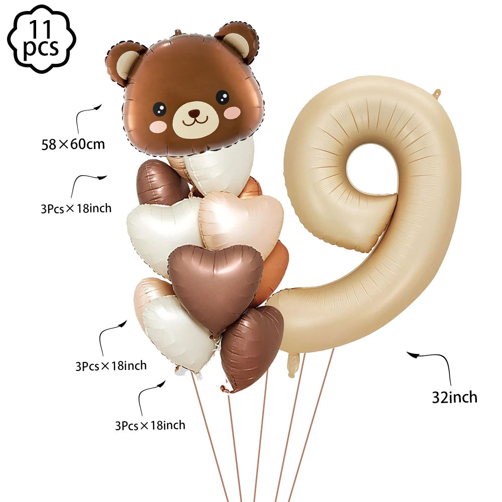 Baby shower Teddy Bear Birthday Party Plates Cup Tableware Kids 1st Birthday Party Decor Teddy Bear Balloon Birthday Party decor