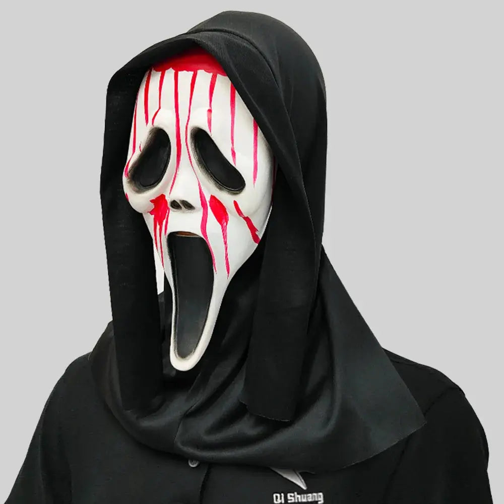 Screaming, Terrifying, Bloody Headset, Makeup Ball, Skull, Ghost Face Mask, Halloween Party, Mock Prop Good Vibrations