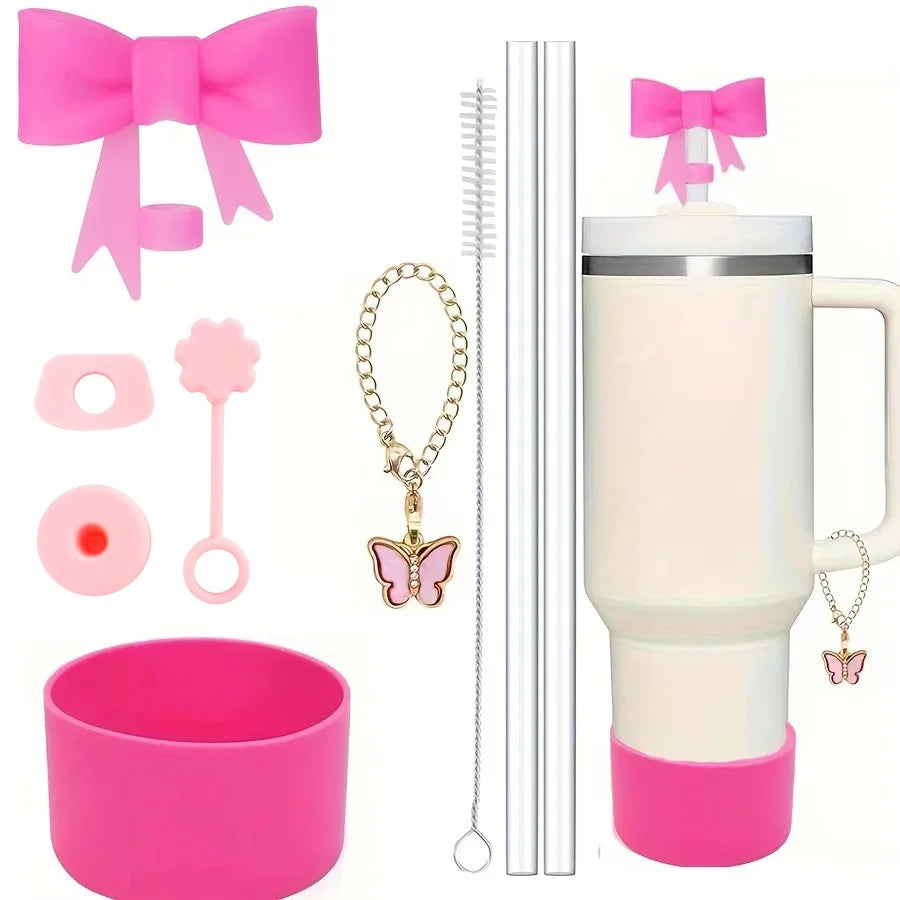 9pcs Cup Accessories for Stanley Spill Proof Stopper 10mm Straw Cover Cap Silicone Boot Charm Chain for 40oz Tumbler Cup Good Vibrations Adult Super Store