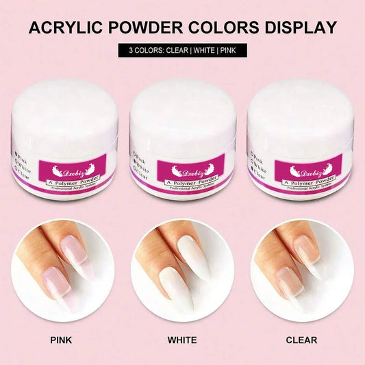 Acrylic Nail Kit for Beginners 12 Color Glitter Acrylic Powder White Clear Pink Acrylic Powder Nails Extension Professional Nail Good Vibrations