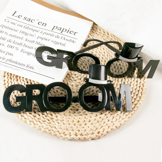 Bride Groom Funny Glasses Bachelorette Party Eyeglasses Photo Props Wedding party Decoration Bridal Shower favors wedding supply Good Vibrations