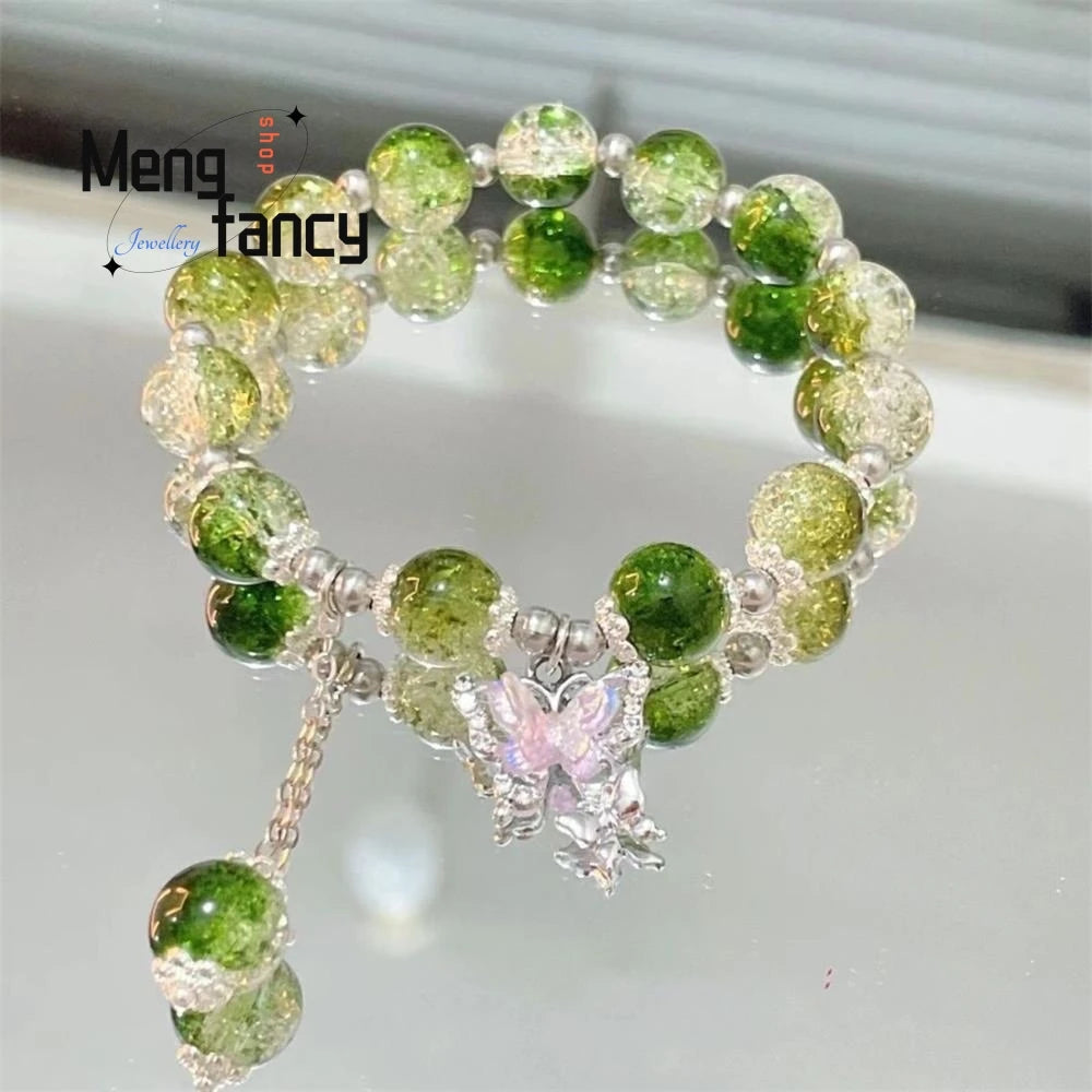 Star River Dangling Butterfly Crushed Beads Sweet Colourful Bracelet Niche Designs Natural Popular Fashion Jewelry Holiday Gifts Good Vibrations