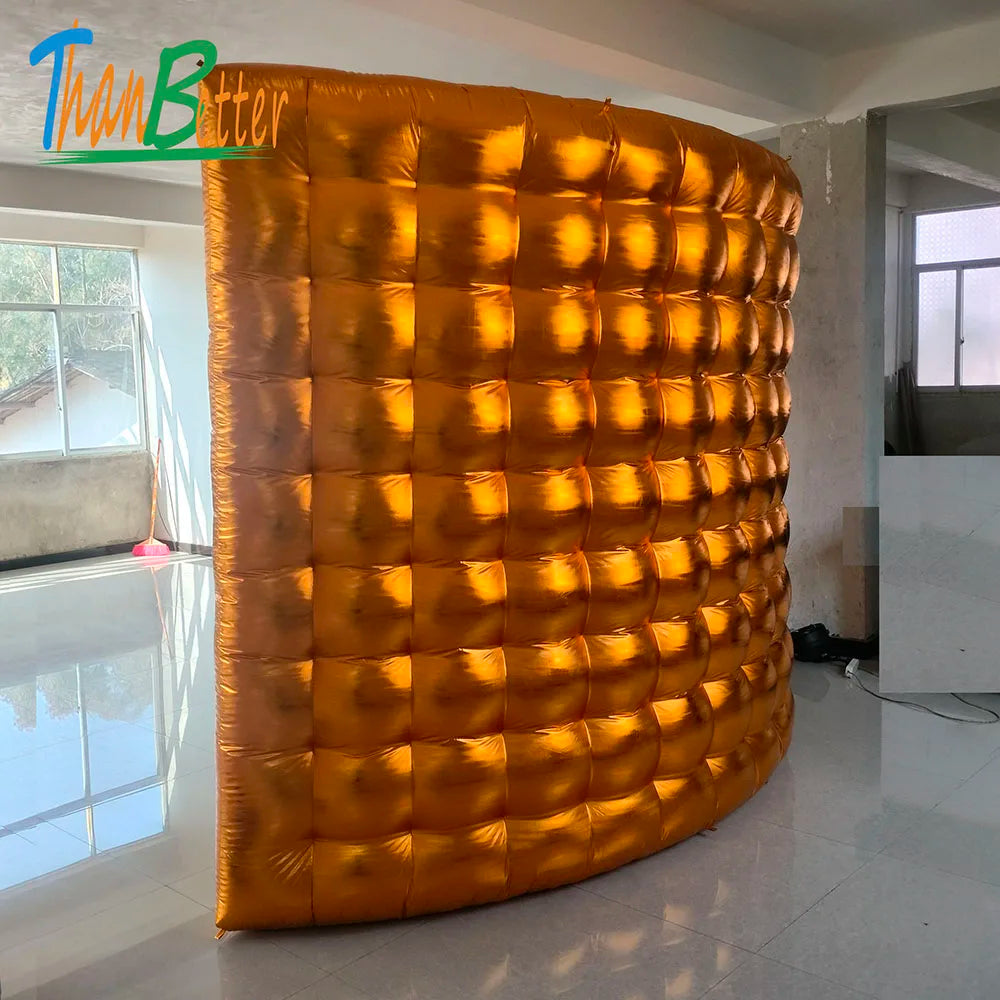 Wedding Party 10ft Photo Booth Backdrop Inflatable Wall Silver Or Gold Fotobudka 360 Photo Booth Wall For Party Event Good Vibrations