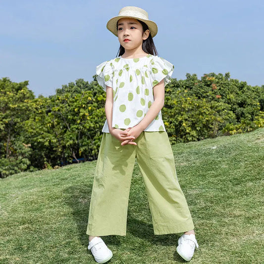 Children's Clothing 7 To 12 Years Child Summer Set 4 Girl Clothes Sets Kids Girls Teenagers T-shirt 10 Old Top Bottom 8 14 Year Good Vibrations