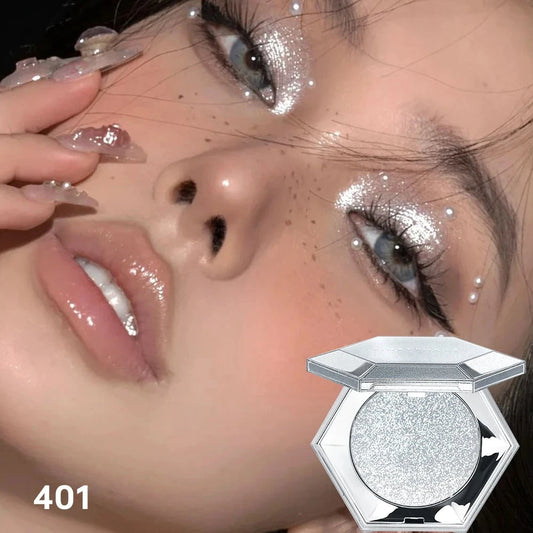 1 PC White Pearlescent Glitter Eyeshadow Palette - Waterproof and Long-lasting, Multi-purpose Eyeshadow Palette for Eyes, Lips a Good Vibrations