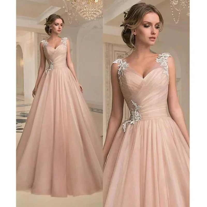 Spring Summer New Style Women's Dress V-Neck Fashion Mesh Sleeveless Long Gown Full-Length Skirt High Collar Empire Waist Good Vibrations