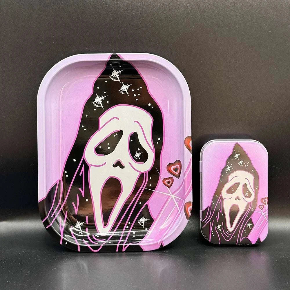 18*14cm Metal Rolling Storage Tray with  TinPlate Storage Box Tobacco Cigarettes Cases Holder Smoking Accessories Good Vibrations Adult Super Store