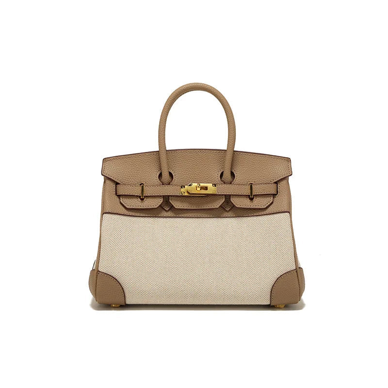 2025 Designer Handbag - Crossbody&Tote Luxury Leather Trim Canvas Bag Women Fashion Shoulder Purse Good Vibrations