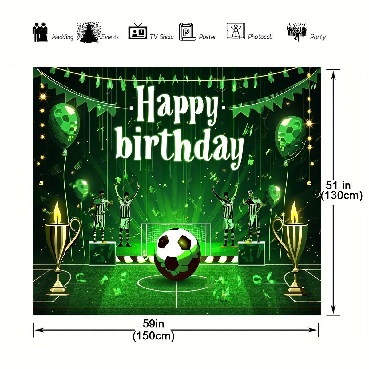 Birthday Party Background Football Field Photo Background Football Theme Birthday Party Decoration Good Vibrations
