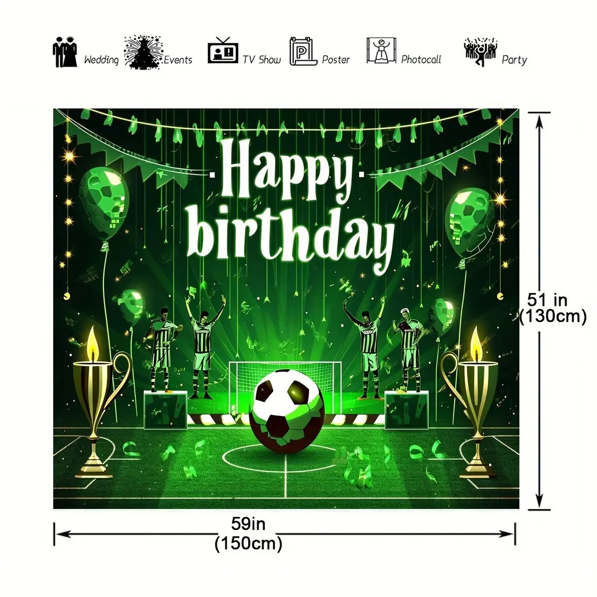 Birthday Party Background Football Field Photo Background Football Theme Birthday Party Decoration Good Vibrations