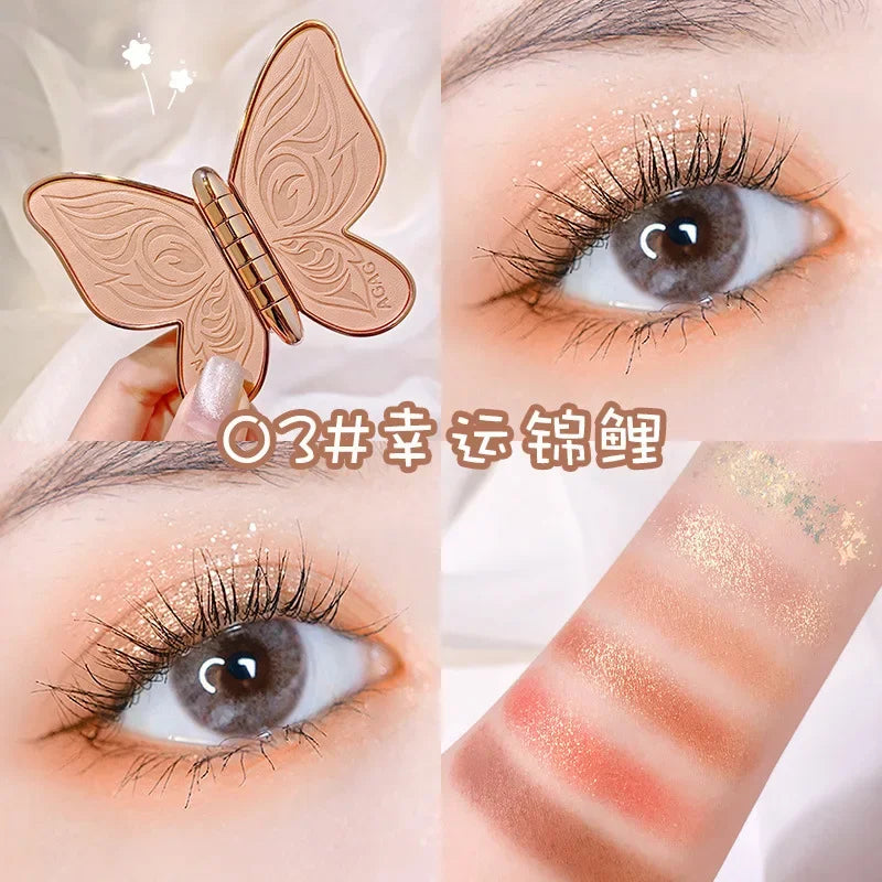 Butterfly Eye Shadow Six Color Eyeshadow Palette Easy to Color Glitter Matte Makeup Make-up For Women Korean Cosmetics Makeup Good Vibrations