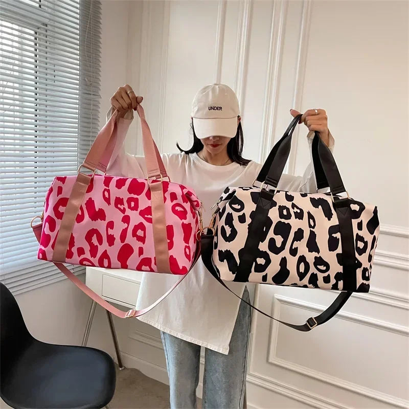 Women Travel Bags Duffle Shoulder Bag Large Multi-functional for Girls Female Big Capacity Sports Storage Fitness Handbag Good Vibrations
