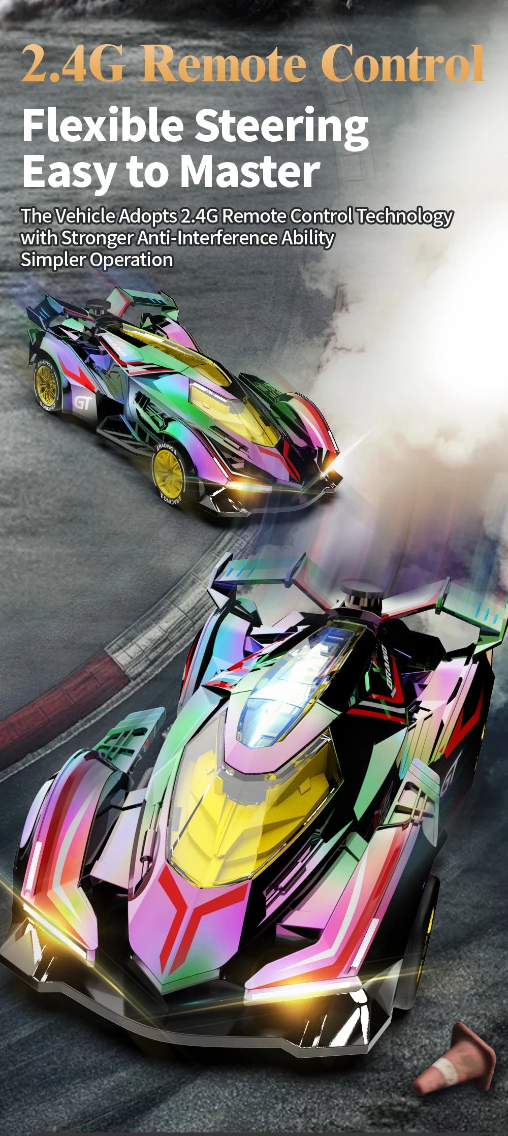 Rc Car 4Ch High-Speed Remote Control Drift Racing Car Electric Sportscar Toy Vehicle Model Toys for Boys Kids Birthday Gift Good Vibrations