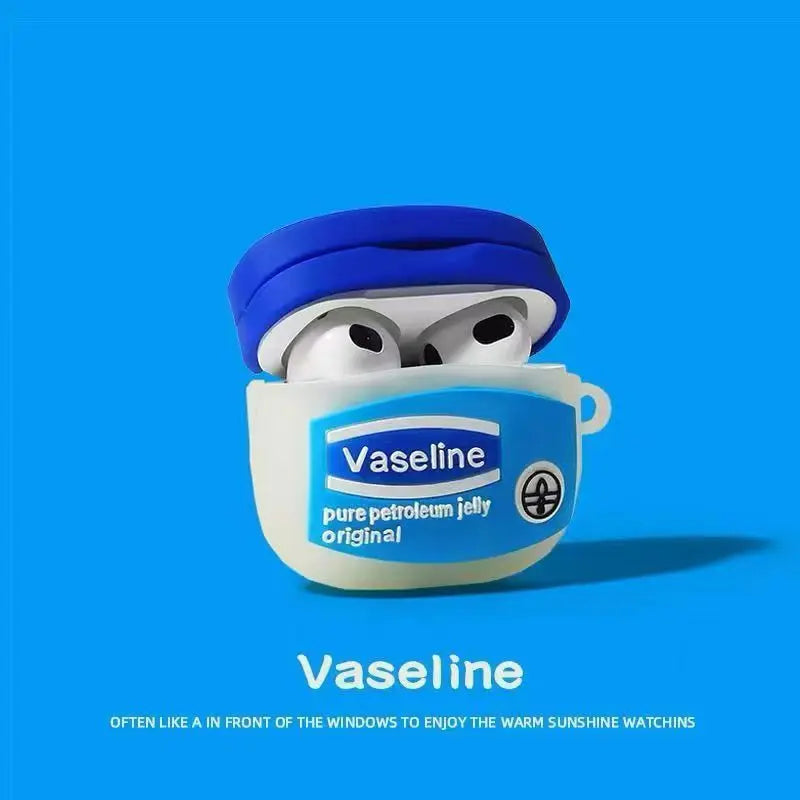 For AirPods 4 3 2 1 Pro Pro2 Earphone Case 3D Creative vaseline Case Silicone Protective Headphone Box With Pendant Cover Good Vibrations