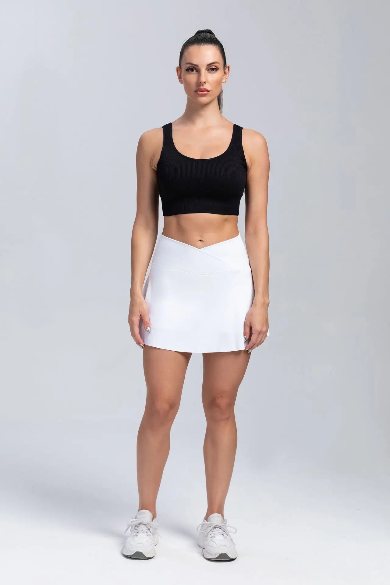 Women Pleated Tennis Skirt With Pockets Shorts Athletic Skirts Crossover Breathable Athletic Golf Skorts Workout Sports Skirts Good Vibrations
