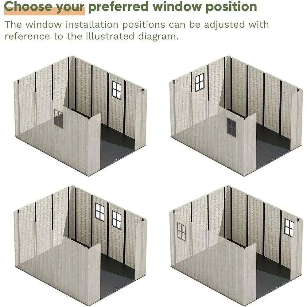 Customizable 8 X 10 FT Resin Outdoor Storage Shed With Floor, Plastic Shed With Window And Lockable Door For Garden, Backyard, T Good Vibrations