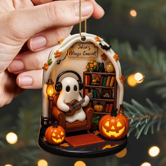 Adorable Halloween Decorations Ghost Scene Decor Spooky Halloween Ghost Ornaments for Indoor Home Decor Acrylic for Reading Good Vibrations