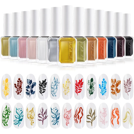 KADS 24 Colors Stamping Nail Polish Black White Gold Silver Nail Art Printing Varnish for Stamp Plate Nail Polish Lacquers Good Vibrations