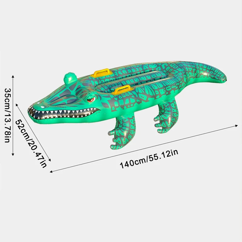 Inflatable Surfing Board Cartoon Crocodile Floating Bed Summer Party Water Sports Toys Kids Water Playing Floats Swimming Pool Good Vibrations