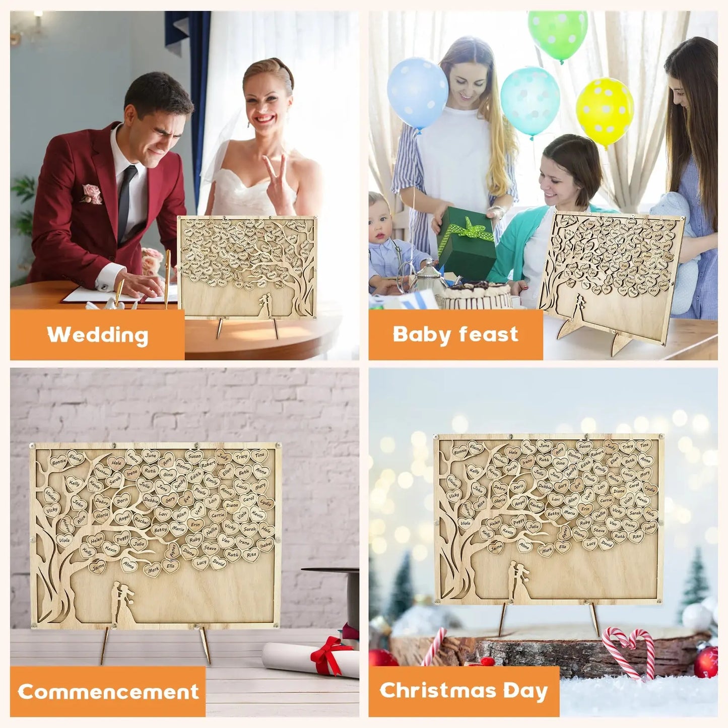 Wedding Guests Message Board Personalized Guest Book Guest's Name Card for Birthday Wedding Party Baby Shower Guest Book Frame Good Vibrations