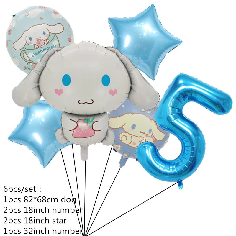 Cinnamorolls Birthday Party Decoration Tableware Set Balloons Cup Plate Banner for Kids Party Favors Baby Shower Supplies Good Vibrations