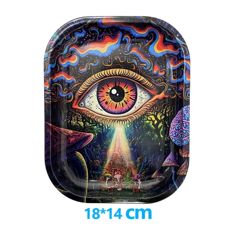 1pc Metal Rolling Tray Tobacco Herb Smoking Accessories 180*140mm Small Tray Tinplate Storage Plate Gifts GOOD Vibrations Adult Super Store